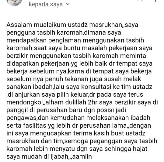 testimoni tasbih karomah