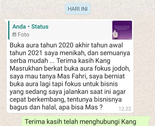 testimoni buka aura kang masrukhan